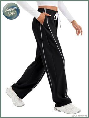 Women's High Waisted Barrel Leg Sweatpants Cotton Blend Track Pants